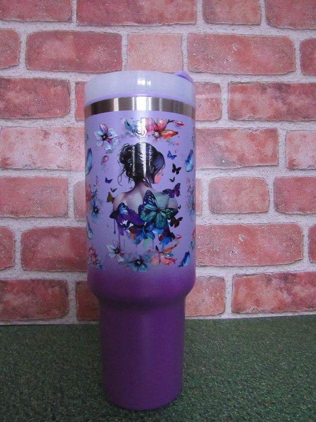 Butterfly girl tumbler