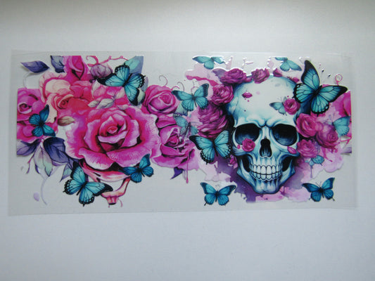 Pink Floral Skull Wrap