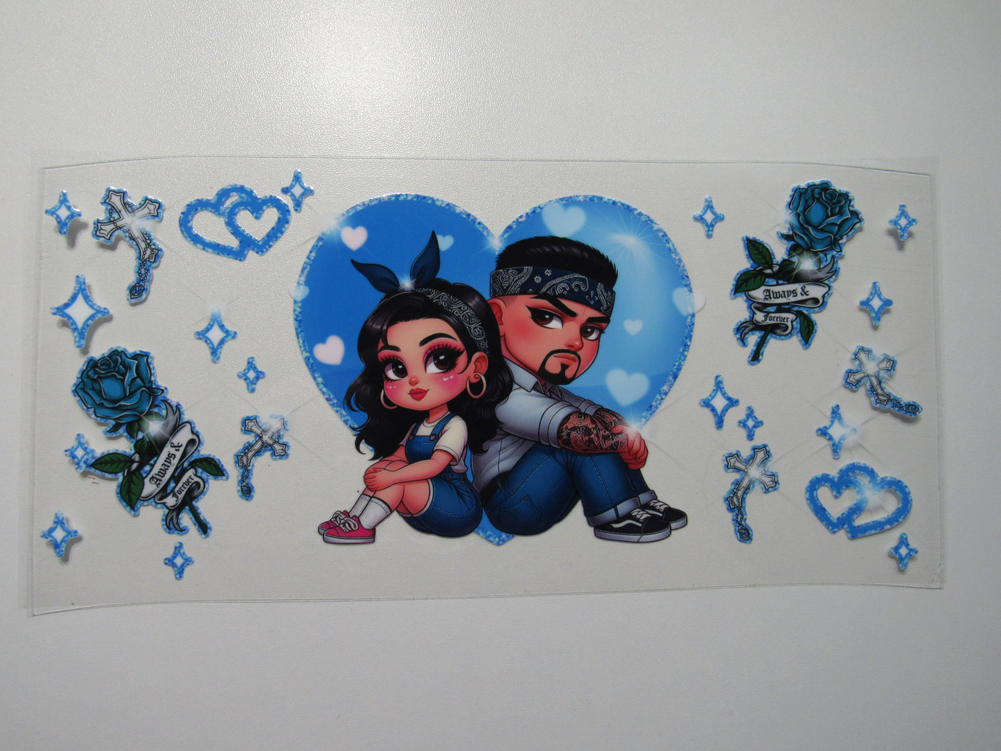 Blue Heart Couple Wrap