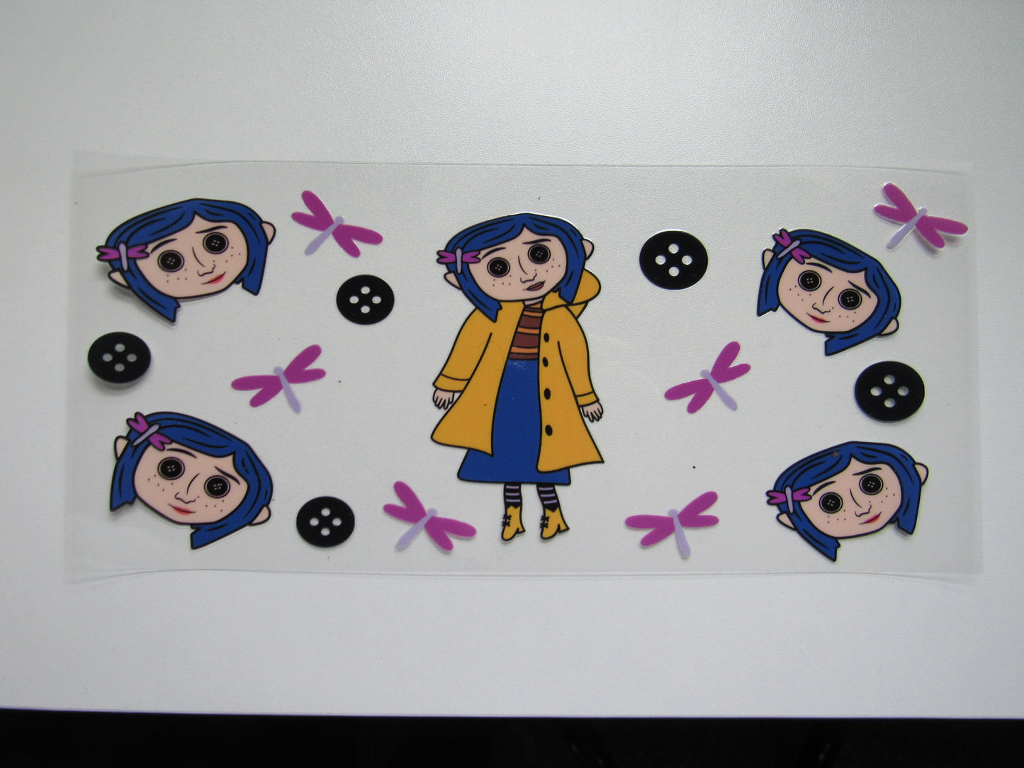 Blue Hair Girl Buttons Wrap