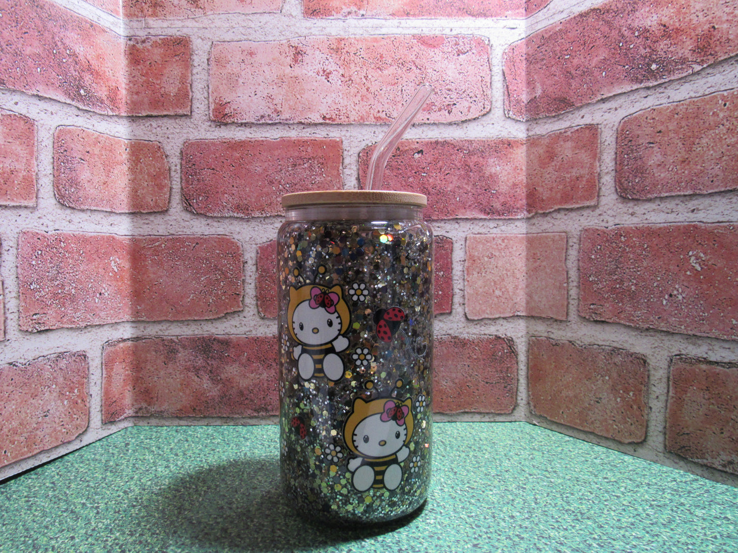 KItty Bee Snow globe tumbler