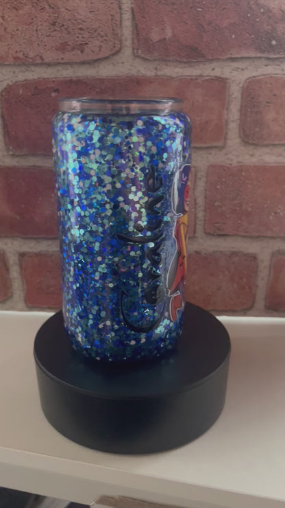 Blue hair girl snowglobe tumbler